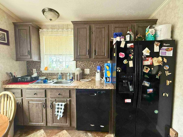 441 Main St Lot 1005, East Hartford, CT 06111 - kitchen with black appliances, light countertops, decorative backsplash, and ornamental molding
