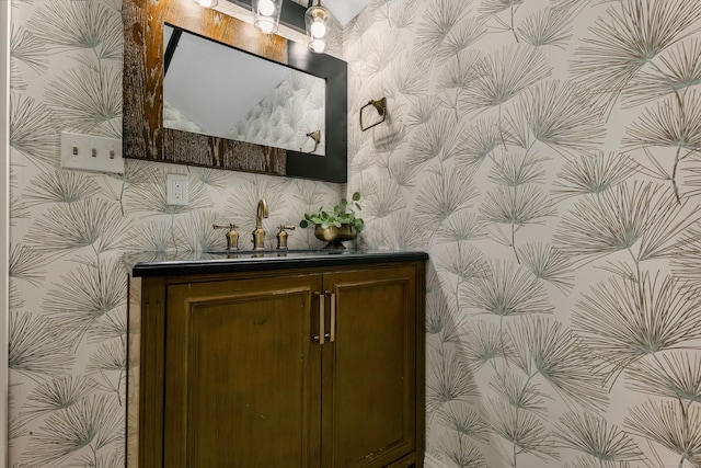 33 Mechanic St Unit 204, Windsor, CT 06095 - detailed view of wallpapered walls, vanity, and bar with sink