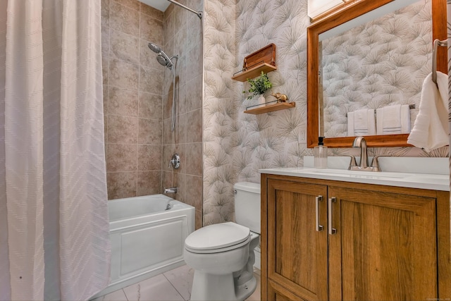 33 Mechanic St Unit 204, Windsor, CT 06095 - bathroom featuring wallpapered walls, shower / tub combo with curtain, and vanity