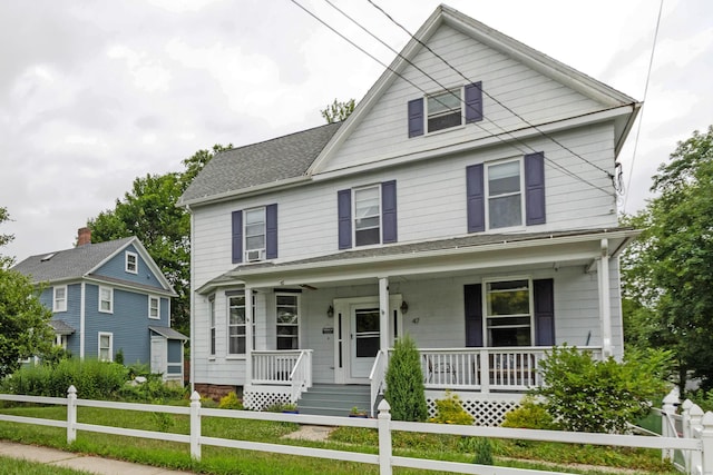 47 Silver St, Middletown, CT 06457 - view of front of property with covered porch and a fenced front yard