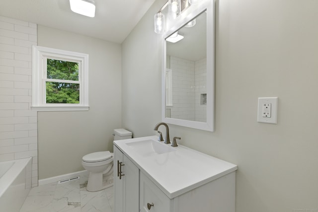 231 Lincolndale Dr, Waterbury, CT 06704 - full bath featuring vanity and marble finish flooring