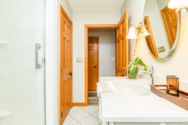 117 Woodside St, Putnam, CT 06260 - full bathroom featuring vanity, tile patterned flooring, and a shower
