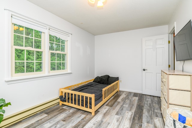 117 Woodside St, Putnam, CT 06260 - bedroom with baseboard heating and wood finished floors