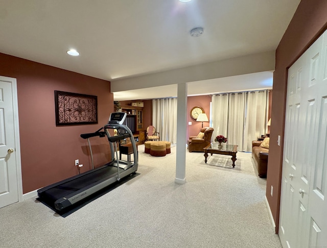 6005 Hancock Dr Unit 6005, Danbury, CT 06811 - exercise area with carpet floors and recessed lighting