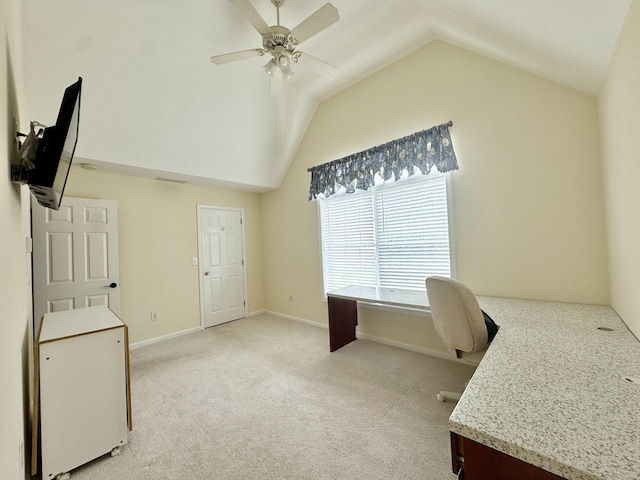 6005 Hancock Dr Unit 6005, Danbury, CT 06811 - office featuring lofted ceiling, a ceiling fan, and light colored carpet