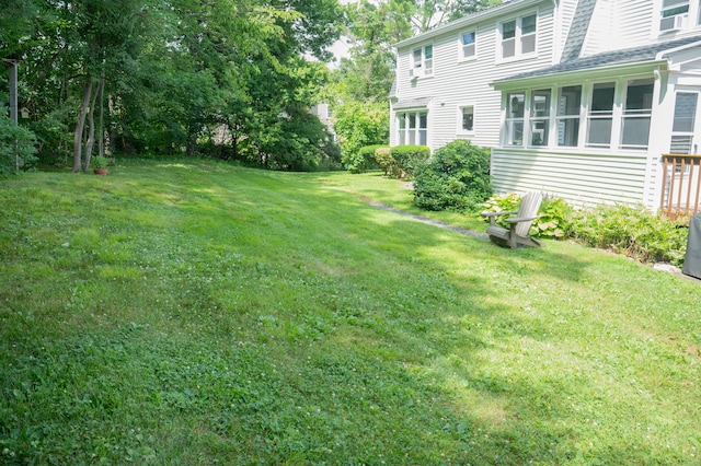 95 Holly Mar Hill Rd, North Branford, CT 06472 - view of grassy yard with cooling unit