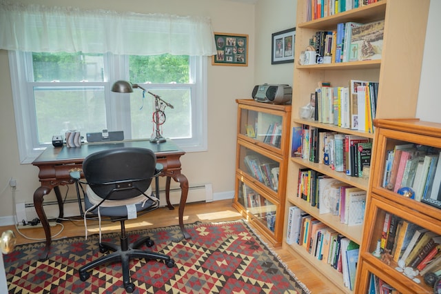 95 Holly Mar Hill Rd, North Branford, CT 06472 - office area with wood finished floors and baseboard heating
