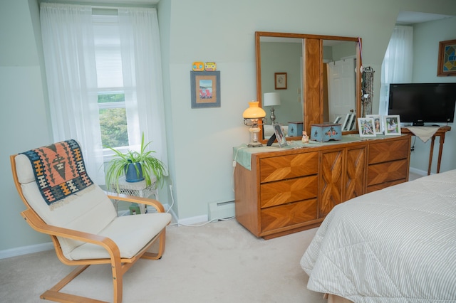 95 Holly Mar Hill Rd, North Branford, CT 06472 - bedroom featuring baseboard heating and light carpet