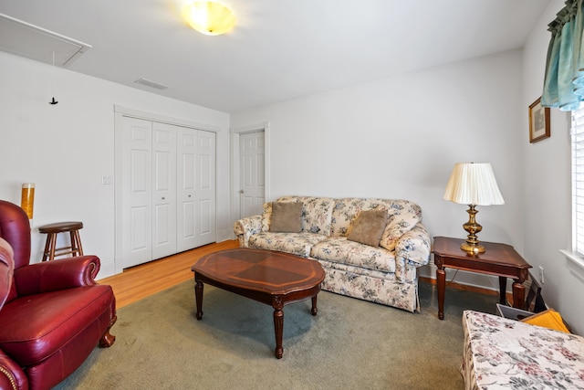 12 Marc Dr, Watertown, CT 06795 - living room featuring attic access