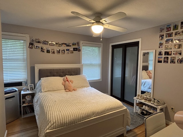 11 Obed Hts, Old Saybrook, CT 06475 - bedroom featuring wood finished floors, ceiling fan, and a closet