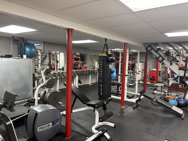 11 Obed Hts, Old Saybrook, CT 06475 - exercise room featuring a paneled ceiling