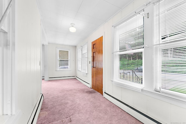 205 Old Norwich Rd, Waterford, CT 06375 - hallway with a baseboard radiator, carpet flooring, baseboard heating, and a baseboard heating unit