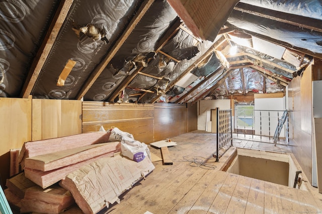 173 Euclid St W, Hartford, CT 06112 - unfinished attic featuring an upstairs landing