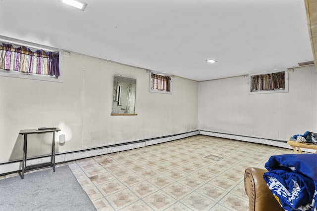 173 Euclid St W, Hartford, CT 06112 - basement featuring a baseboard radiator and tile patterned flooring