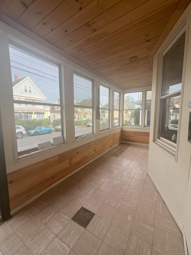 155 Summerfield Ave, Bridgeport, CT 06610 - unfurnished sunroom featuring wooden ceiling