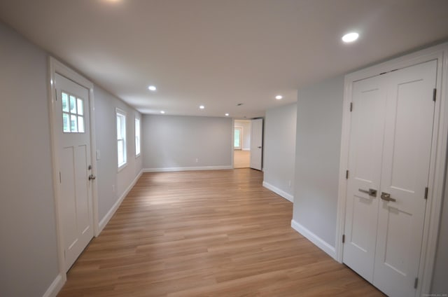 401 Unity Rd, Trumbull, CT 06611 - entrance foyer with light wood-style floors and recessed lighting