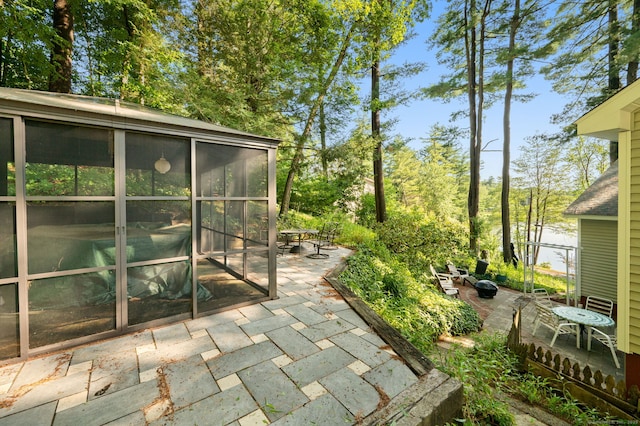 16 Lake St, Burlington, CT 06013 - view of patio / terrace featuring a sunroom
