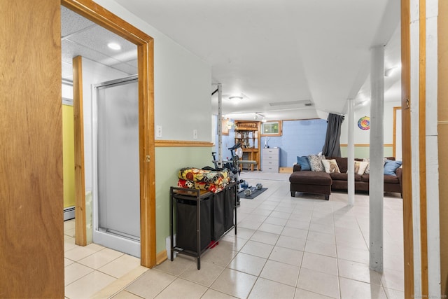 124 Pulaski Hwy, Ansonia, CT 06401 - hallway with light tile patterned floors and baseboard heating