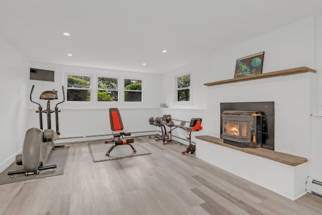 37 Cedar Ln, Beacon Falls, CT 06403 - workout room with wood finished floors and recessed lighting