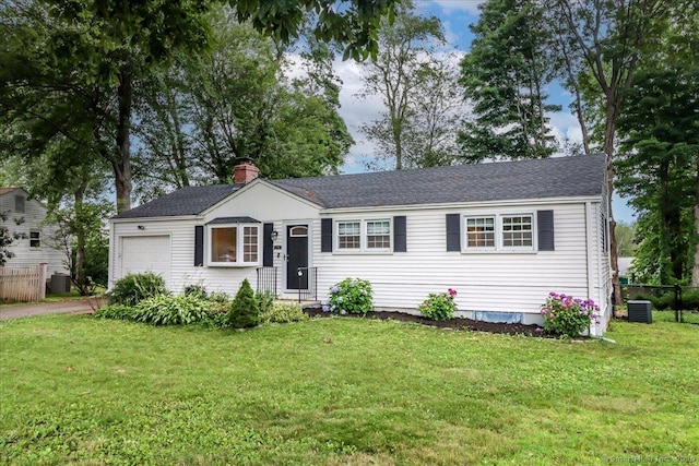 234 Forest Dr, Wethersfield, CT 06109 - single story home featuring an attached garage, driveway, and a chimney