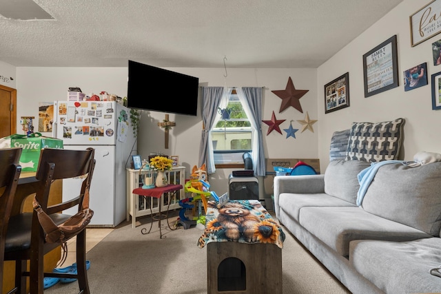 190 Main St, Plainfield, CT 06354 - living room featuring light colored carpet and a textured ceiling