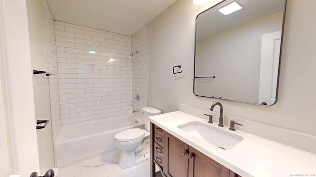 10 Cianci Ave Apt 9, Plainville, CT 06062 - bathroom featuring vanity, bathtub / shower combination, and marble finish flooring