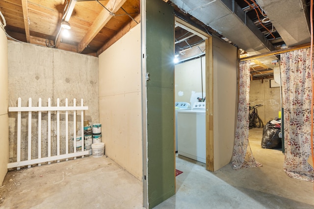 81 W Easton St, Hamden, CT 06514 - unfinished basement featuring separate washer and dryer