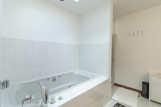 22 Ledgewood Rd, Redding, CT 06896 - full bathroom featuring a tub with jets, tile patterned flooring, and vanity