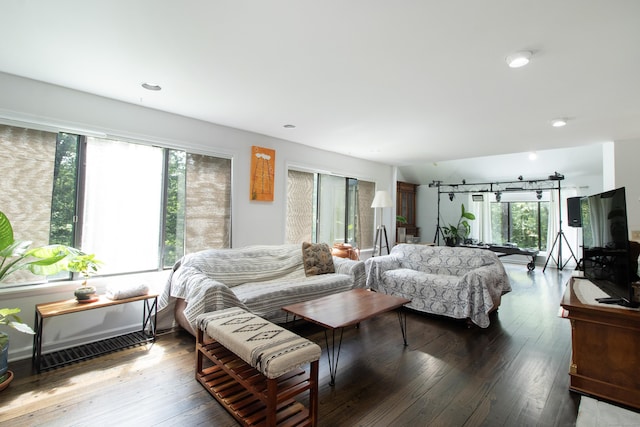 22 Ledgewood Rd, Redding, CT 06896 - living area with plenty of natural light, hardwood / wood-style flooring, and recessed lighting