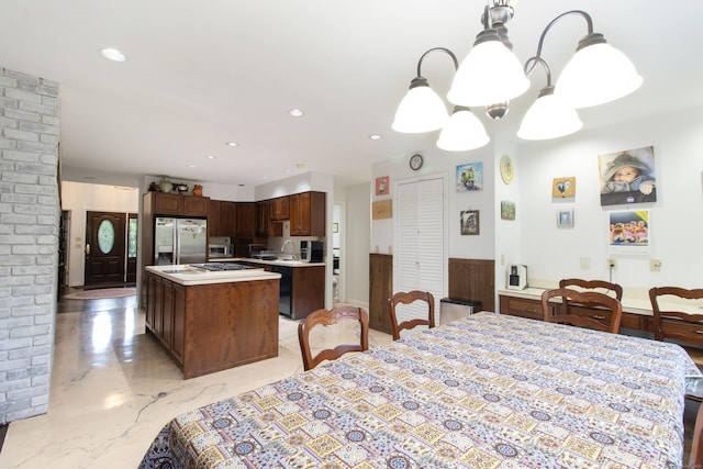 22 Ledgewood Rd, Redding, CT 06896 - dining space featuring recessed lighting and light marble finish floors