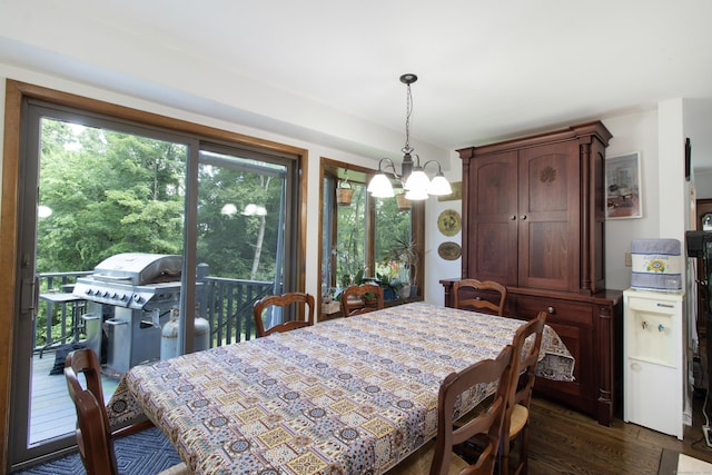 22 Ledgewood Rd, Redding, CT 06896 - dining room with a chandelier and dark wood finished floors