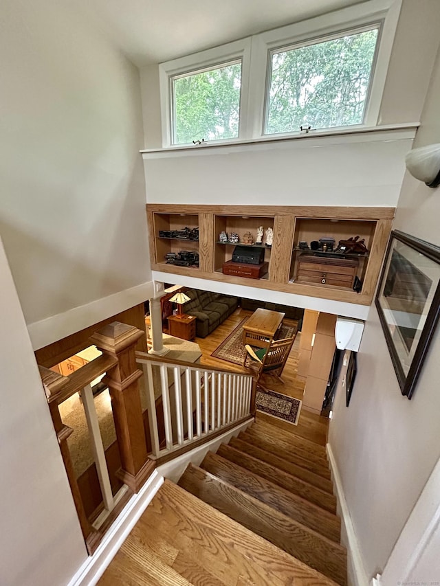 38 Tanglewood Rd, Farmington, CT 06032 - stairway featuring wood finished floors