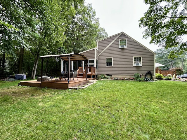 38 Tanglewood Rd, Farmington, CT 06032 - rear view of house featuring a wooden deck and a lawn