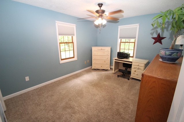 46 Ryan Rd, Tolland, CT 06084 - office space with carpet floors, a ceiling fan, and a baseboard heating unit