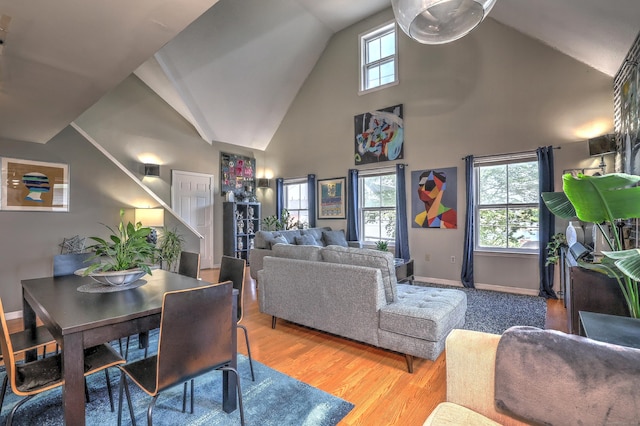 685 Quinnipiac Ave Unit 685, New Haven, CT 06513 - living area featuring wood finished floors and high vaulted ceiling