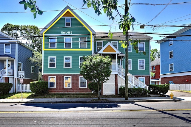 685 Quinnipiac Ave Unit 685, New Haven, CT 06513 - view of front of property with brick siding and stairway