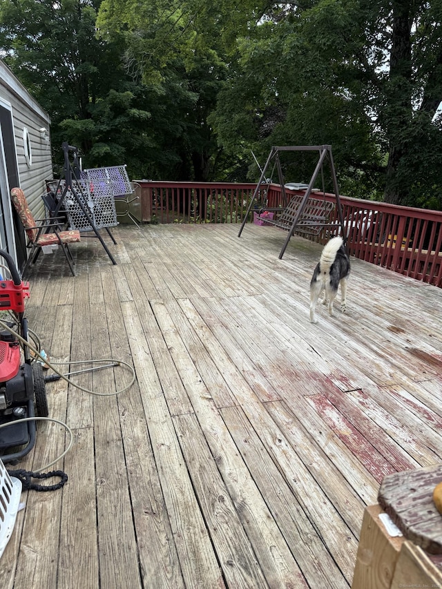 40 Ference Rd, Ashford, CT 06278 - wooden deck with view of scattered trees