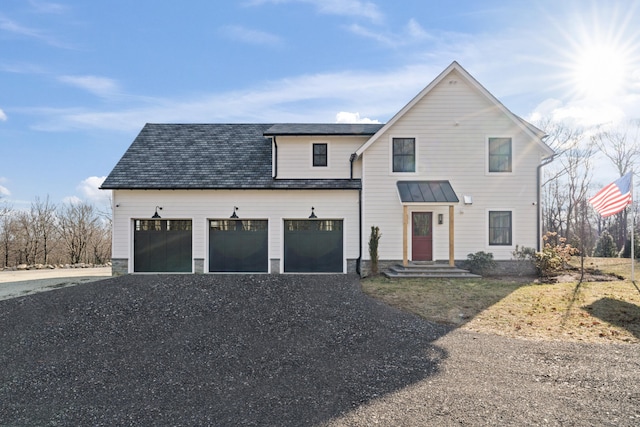 22 Serene Way, Newtown, CT 06470 - modern farmhouse with gravel driveway