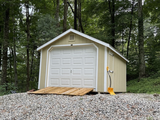 21 Pigeon Swamp Rd, Lebanon, CT 06249 - garage featuring a storage unit