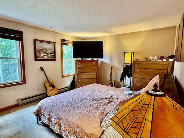 21 Pigeon Swamp Rd, Lebanon, CT 06249 - bedroom with carpet flooring, a textured ceiling, and baseboard heating