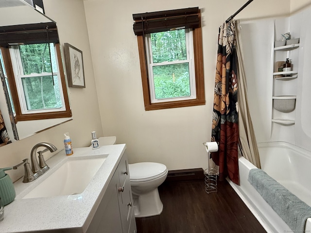 21 Pigeon Swamp Rd, Lebanon, CT 06249 - bathroom with wood finished floors, vanity, and shower / bathtub combination with curtain