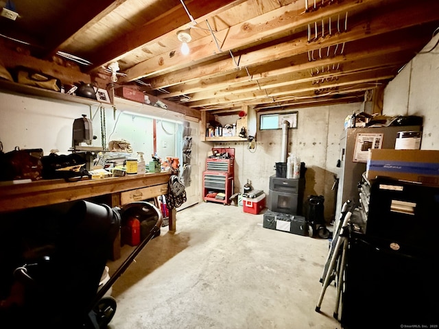 21 Pigeon Swamp Rd, Lebanon, CT 06249 - unfinished below grade area with a workshop area
