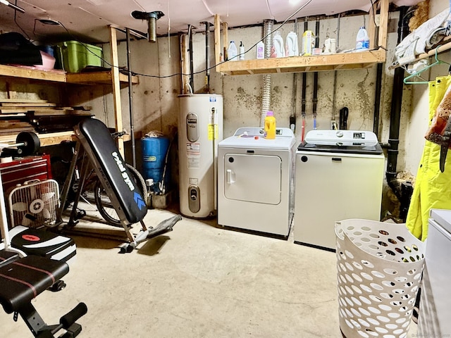 21 Pigeon Swamp Rd, Lebanon, CT 06249 - unfinished below grade area with electric water heater and separate washer and dryer