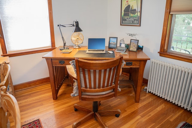 65 Willard St, Hamden, CT 06518 - office area featuring radiator and wood finished floors