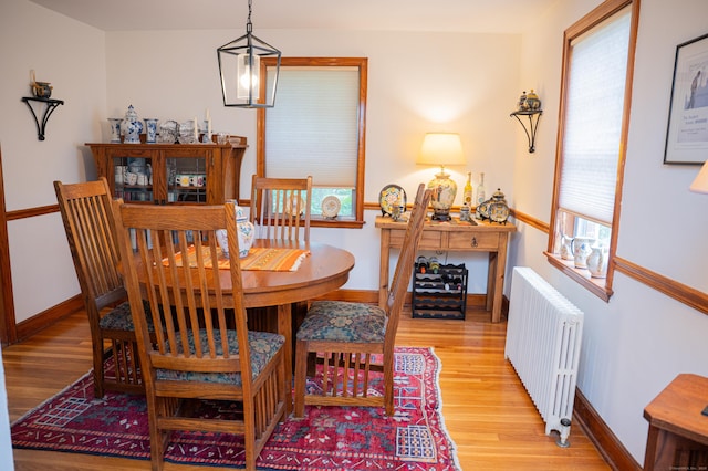65 Willard St, Hamden, CT 06518 - dining room featuring radiator heating unit and light wood-style floors
