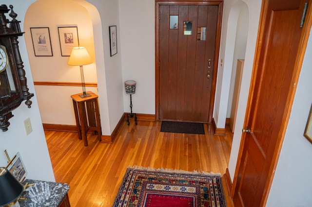 65 Willard St, Hamden, CT 06518 - entrance foyer featuring arched walkways and wood finished floors