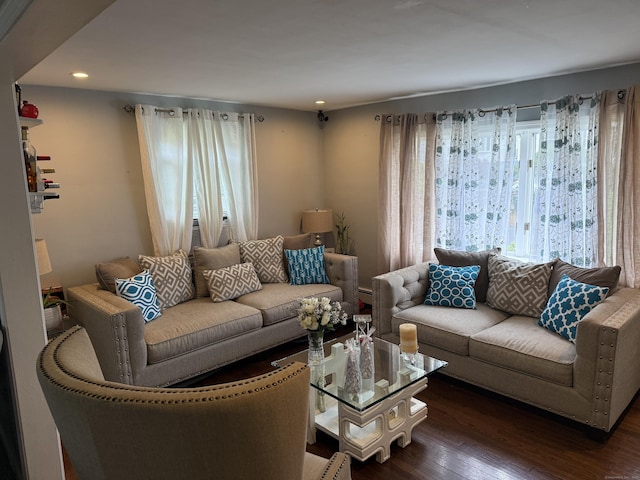 15 Edwards St, Bridgeport, CT 06606 - living room featuring recessed lighting and dark wood finished floors
