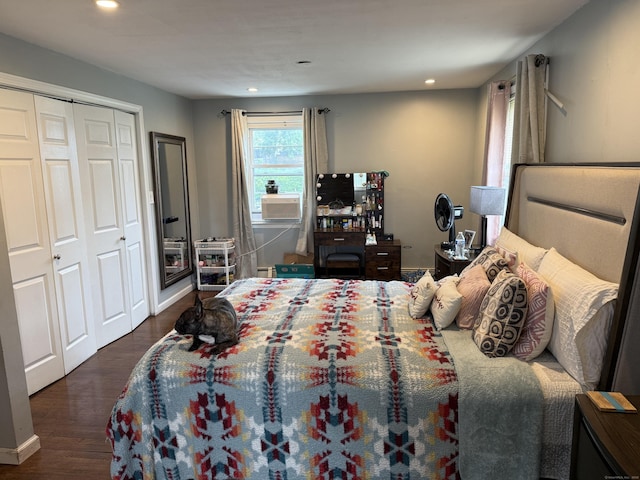 15 Edwards St, Bridgeport, CT 06606 - bedroom featuring wood finished floors, recessed lighting, and cooling unit