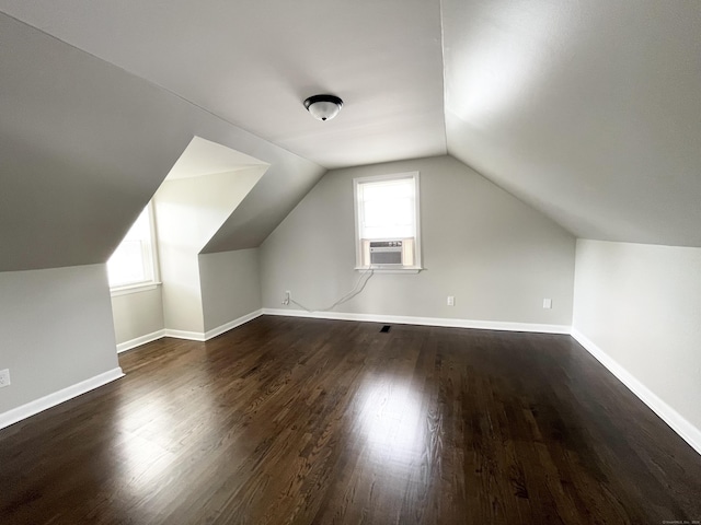 63 Barraclough Ave, Hamden, CT 06517 - additional living space featuring plenty of natural light, dark wood-style flooring, and vaulted ceiling