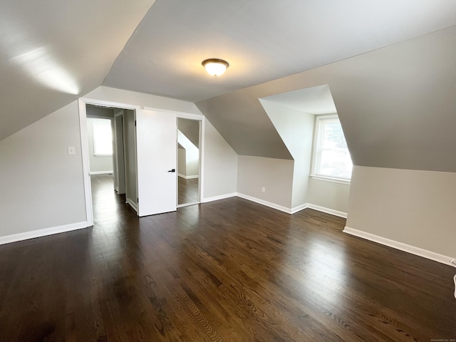 63 Barraclough Ave, Hamden, CT 06517 - additional living space with dark wood-style flooring and vaulted ceiling